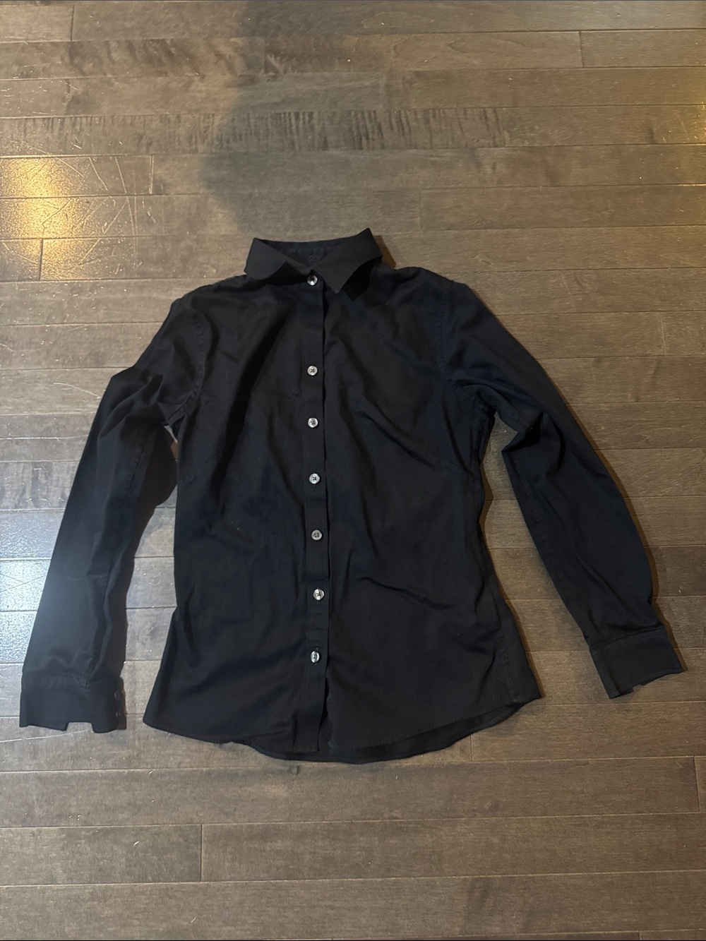 Banana Republic Black Long-Sleeve Button-Up Dress Shirt